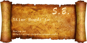 Stier Bogáta névjegykártya